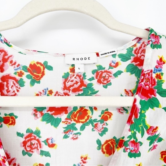 RHODE Elodie White Dazzle Floral Blouse Top - Picture 4 of 9